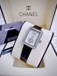 Đồng hồ nữ Chanel boy’s friend dây da đính đá siêu cấp 28x32mm