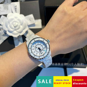 Đồng hồ nữ Chanel J12 Ceramic Viền đá đỏ cao cấp