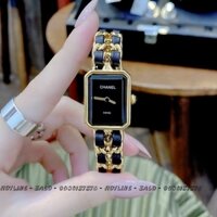 Đồng Hồ Nữ Chanel Première Dây Xích Đen Vỏ Vàng Gold Size 20x28mm - Quartz