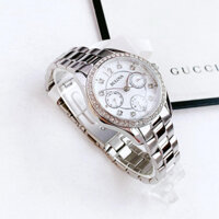 ĐỒNG HỒ NỮ CHÍNH HÃNG Bulova 96N111 Quartz Swarovski Chronograph White Dial Silver Stainless Steel For Lady