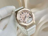 ĐỒNG HỒ NỮ CHÍNH HÃNG Casio G-Shock GM-S2100CW-7A Quartz Rose Gold Dial White Silicone Strap For Women