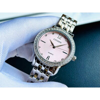 ĐỒNG HỒ NỮ CHÍNH HÃNG Citizen EL3100-55W Quartz Pink Pastel Dial Diamonds Silver Stainless Steel For Lady