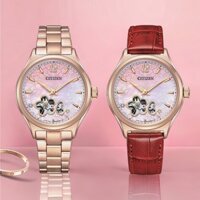 Đồng Hồ Nữ chính hãng Citizen Automatic  PC1017-61Y Sakura  Mechanical Open Heart Tone Rose- Máy cơ - Kính sapphire