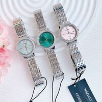 ĐỒNG HỒ NỮ CHÍNH HÃNG Citizen EL3100-55W Quartz Pink Pastel Dial Diamonds Silver Stainless Steel For Lady