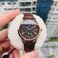 ĐỒNG HỒ NỮ CHÍNH HÃNG Orient RN-KA0002Y (RA-KA0002Y10A) Quartz Sun and Moon Cafe Dial Sapphire Brown Leather For Lady