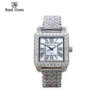 Đồng hồ nữ chính hãng Royal Crown 6104 dây thép đính đá cao cấp, chống nước, đeo tay đẹp, sang chảnh
