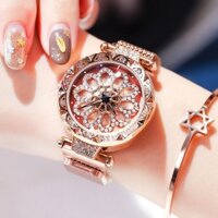 Đồng Hồ Nữ Chính Hãng SANDA Dây Nam Châm Lụa Cao Cấp Hình Bông Hoa Xoay Thời Trang Đẹp Sang Chảnh Giá Rẻ - Hàng mới về