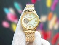 ĐỒNG HỒ NỮ CHÍNH HÃNG Seiko SSA850J1 Automatic Premier Open Heart Gold Case & Stainless Steel For Women