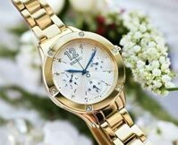 ĐỒNG HỒ NỮ CHÍNH HÃNG Seiko SKY668P1 Quartz Diamonds White Dial Gold Case & Stainless Steel For Women