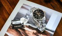 ĐỒNG HỒ NỮ CHÍNH HÃNG SEIKO SNDV99P1 Quartz Chronograph Black Dial Diamond Silver Stainless Steel For Lady