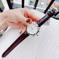 ĐỒNG HỒ NỮ CHÍNH HÃNG TISSOT T055.217.16.033.02 Quartz PRC200 Chronograph White Dial Sapphire Brown Leather For Lady