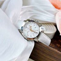 ĐỒNG HỒ NỮ CHÍNH HÃNG TISSOT T055.217.16.032.01 Quartz PRC Tachymeter White Dial & Leather Sapphire For Lady