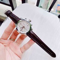 ĐỒNG HỒ NỮ CHÍNH HÃNG TISSOT T055.217.16.033.02 Quartz PRC200 Chronograph White Dial Sapphire Brown Leather For Lady