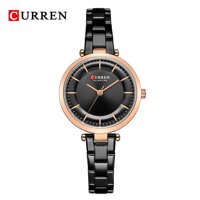 Đồng hồ nữ chống nước đa năng Fahion thạch anh Curren -Màu Vàng hồng &amp; Đen