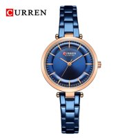Đồng hồ nữ chống nước đa năng Fahion thạch anh Curren -Màu Vàng hồng &amp; xanh lam