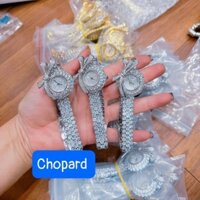 Đồng Hồ Nữ Chopard Mặt Nơ Đính Đá Máy Quartz (Pin) Kính Khoáng Mặt Siz 30mm Dây Kim Loại Full Box