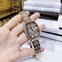 Đồng Hồ Nữ Chopard Máy Quartz (Pin) Thiết Kế Full Đá Siz 35mm  Kính Sapphiare Dây Thép Không Gỉ Vàng Rose