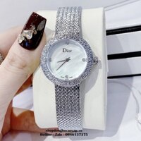 Đồng Hồ Nữ Christian Dior Dây Mesh Bạc Mặt Trắng 30mm
