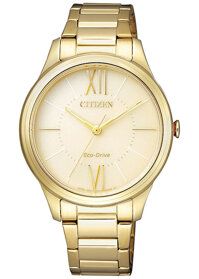 Đồng Hồ Nữ Citizen Dây Thép Không Gỉ EM0412-52P - Mặt Vàng