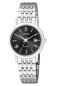 Đồng Hồ Nữ Citizen Dây Thép Không Gỉ EW1580-50E - Mặt Đen Sapphire