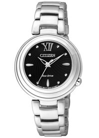Đồng Hồ Nữ Citizen Dây Thép Không Gỉ EM0331-52E - Mặt Đen Sapphire