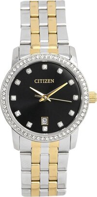 Đồng Hồ Nữ Citizen Đính Đá Swarovski Dây Thép Không Gỉ EU6034-55E - Mặt Đen