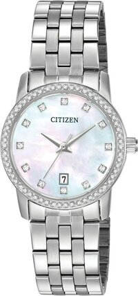 Đồng Hồ Nữ Citizen Đính Đá Swarovsk Dây Thép Không Gỉ EU6030-56D - Mặt Xà Cừ