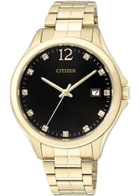 Đồng Hồ Nữ Citizen Đính Đá Swarovski Dây Thép Không Gỉ EV0052-50E - Mặt Đen