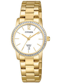 Đồng Hồ Nữ Citizen Đính Đá Swarovski Dây Thép Không Gỉ EU6032-85A - Mặt Trắng