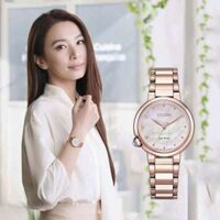 Đồng Hồ Nữ Citizen L EM0912-84Y Eco Drive Size 30 Sakura Rose Gold