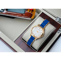 đồng hồ nữ citizen ladies Eco-Drive AR Rose Gold Case Blue Band FE7073-71A