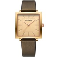 Đồng hồ nữ cổ điển mặt vuông dây da nâu cao cấp size 32mm - MS8608 - Nhà Máy Đồng Hồ