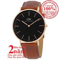 Đồng hồ nữ Daniel WeIIington Classic Black St Mawes 36mm - Màu Vàng hồng (Rose Gold) mặt đen DW00100136 [bonus]