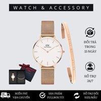 Đồng Hồ Nữ Daniel Welington Classic Petite Melrose White + Vòng Tay D_W Cuff Chính Hãng - WATCH & ACCESSORY