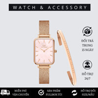 Đồng Hồ Nữ Daniel Welington Quadro Presed Melrose & Vòng Tay Classic Cuff V1 D_W Chính Hãng - dwstoresg.