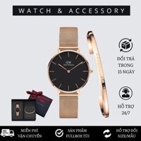 Đồng Hồ Nữ Daniel Welington Classic Petite Melrose Black + Vòng Tay D_W Cuff Chính Hãng - WATCH & ACCESSORY