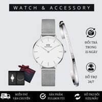 Đồng Hồ Nữ Daniel Welington Classic Petite Sterling White & Vòng Tay D_W Cuff Chính Hãng - WATCH & ACCESSORY