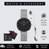 Đồng Hồ Nữ Daniel Welington Classic Petite Sterling Black & Vòng Tay D_W Cuff Chính Hãng - WATCH & ACCESSORY CO .