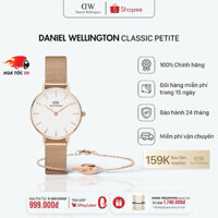 Đồng Hồ Nữ Daniel Wellington Classic Petite Melrose White + Vòng Tay DW Cuff Unity Chính Hãng - Daniel Store