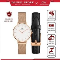 Đồng Hồ Nữ Daniel Wellington Classic Petite Melrose White + Dây Da Sheffield Chính Hãng - Daniel Store