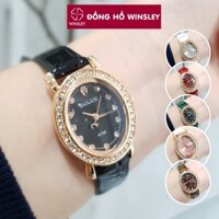 Đồng hồ nữ dây da Bolun mặt nhỏ bầu dục chính hãng đeo tay thời trang chống nước