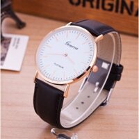 Đồng Hồ Nữ Dây Da Cao Cấp Geneva Platinum Khung Thép Không Gỉ Mạ Vàng Ánh Kim Tinh Xảo