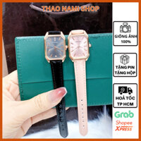 Đồng hồ nữ dây da Gogoey, đồng hồ nữ mặt vuông dây da cho bạn gái trẻ trung cá tính -Thaonami