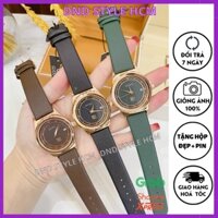 Đồng hồ nữ dây da Guou, đồng hồ nữ đẹp dây da viền trơn đơn giản trẻ trung thanh lịch - DndStyle