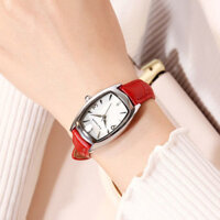 Đồng hồ nữ dây da mặt chữ nhật oval đỏ sang chảnh Fernweh ĐHĐ20104