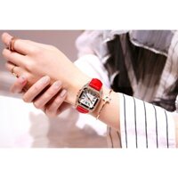 Đồng hồ nữ dây da mặt vuông đính đá Hàn Quốc– M033- NỔI BẬT- QUYẾN RŨ.