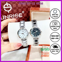 Đồng hồ nữ dây đá Sunrise, đồng hồ nữ dây kim loại phối đá kiểu đơn giản nữ tính thnh lịch- DndStyle