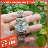 ĐỒNG HỒ NỮ DÂY KIM LOẠI MẶT TRẮNG VIỀN VÀNG CHĨNH HÃNG HALEI (T17)