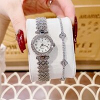 Đồng hồ nữ đeo tay dây kim loại đính đá thời trang cao cấp chống nước Royal crown 6306L size 26mm fullbox , shop kiwi