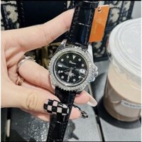 Đồng hồ nữ Dimini mặt viền băm dây da trơn bóng trẻ trung